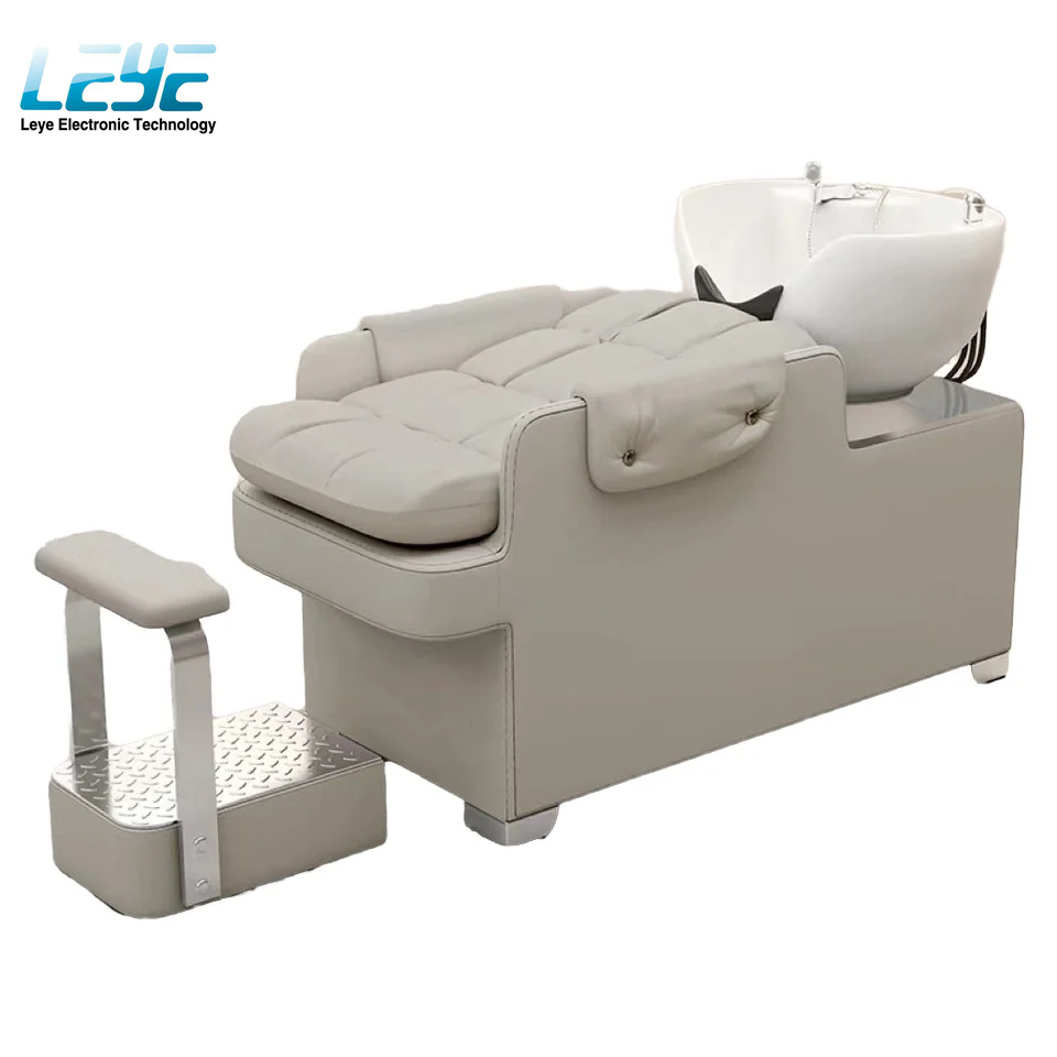 Net Red Tide Barber Store High-End Semi-Reclining Shampoo Bed Special Ceramic Flush Massage Tables & Beds for Hair Salon