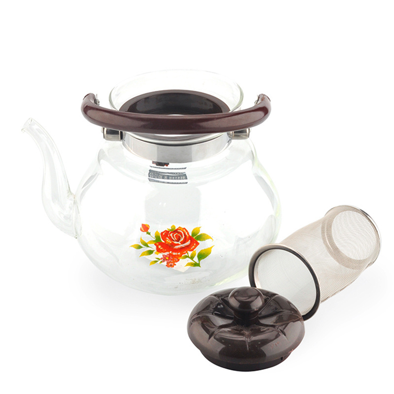 Classic Product Bososilicate Glass Teapot Office Tea Pot With Filter