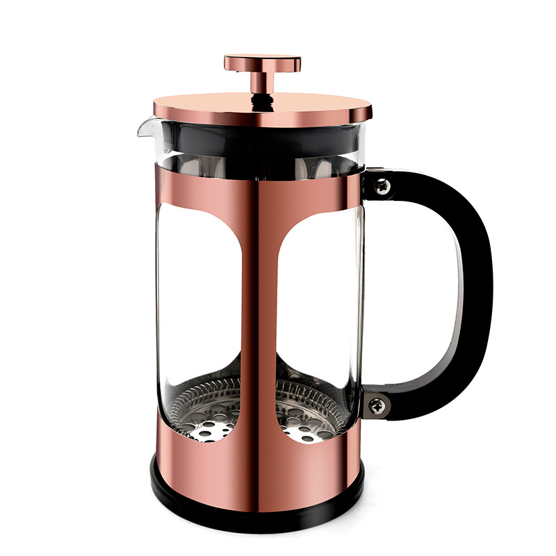 Cold Brew Heat Resistant Thickened Borosilicate Coffee Pot Travel Gifts Large Copper 304 Stainless Steel Coffee French Press