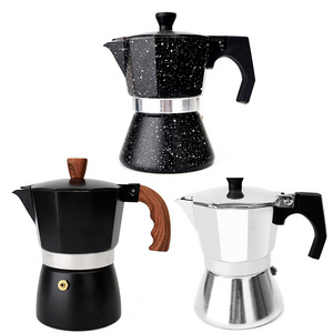 Factory Price Italian Style Black Colored Induction Stovetop Aluminum Portable Espresso Coffee Maker Moka Pot