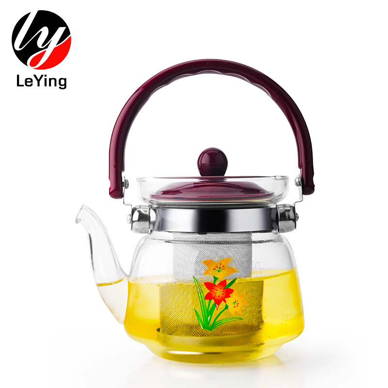 Factory Price Large Capacity High Borosilicate Glass Teapot Glass Kettle Heat Resistant Glass Teapot Stovetop Safe For Kitchen