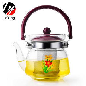 Factory Price Large Capacity High Borosilicate Glass Teapot Glass Kettle Heat Resistant Glass Teapot Stovetop Safe For Kitchen