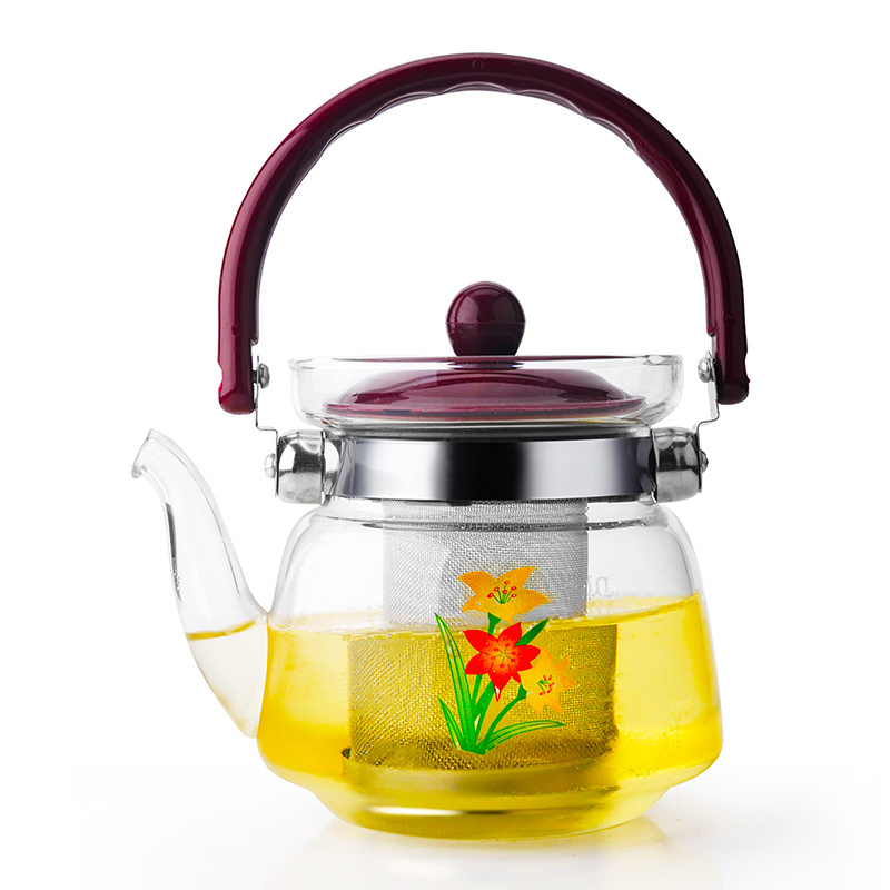 Factory Price Large Capacity High Borosilicate Glass Teapot Glass Kettle Heat Resistant Glass Teapot Stovetop Safe For Kitchen