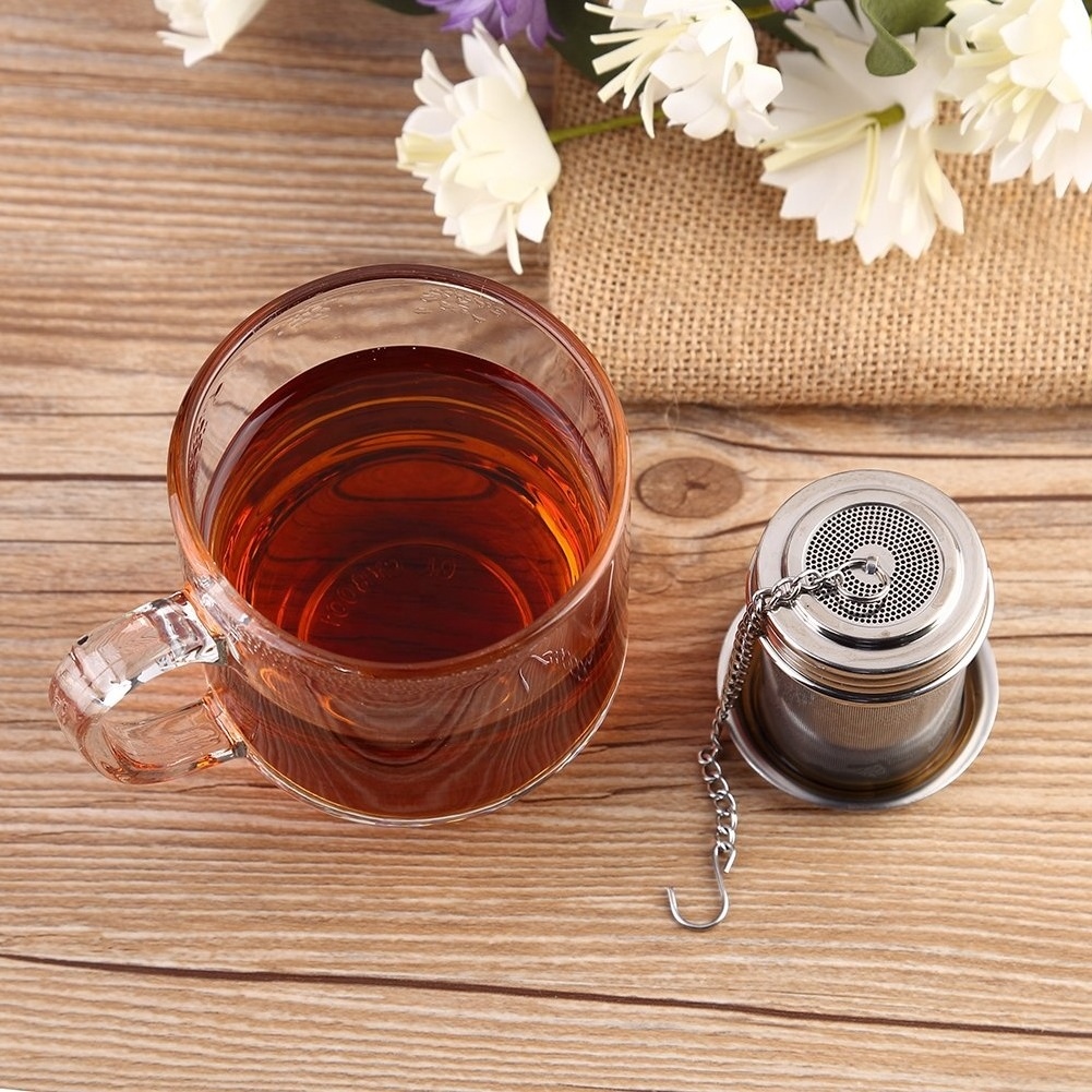 304 Stainless Steel Slim Threaded Lid Extra Fine Mesh Tea Infuser Tea Steeper Strainers for Loose Tea