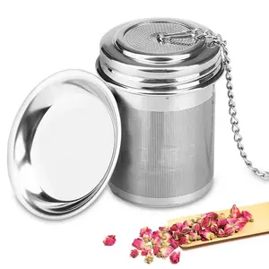 304 Stainless Steel Slim Threaded Lid Extra Fine Mesh Tea Infuser Tea Steeper Strainers for Loose Tea