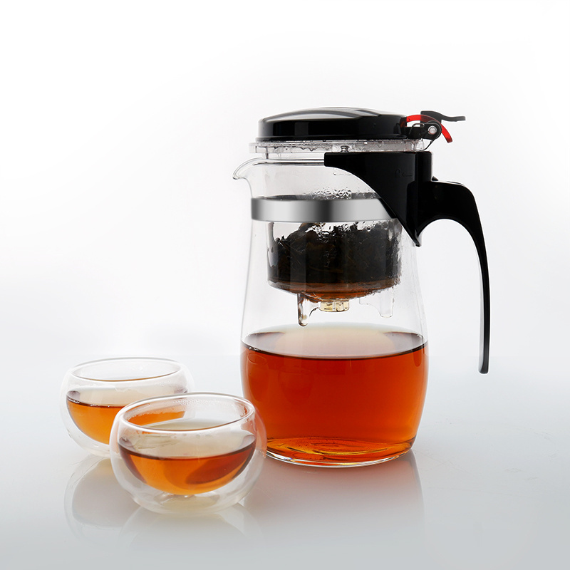 Household Handmade 750ML Mini Heat Resistant Strong Borosilicate Clear Glass Teapot with Strainer