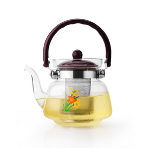 Classic Product Bososilicate Glass Teapot Office Tea Pot With Filter