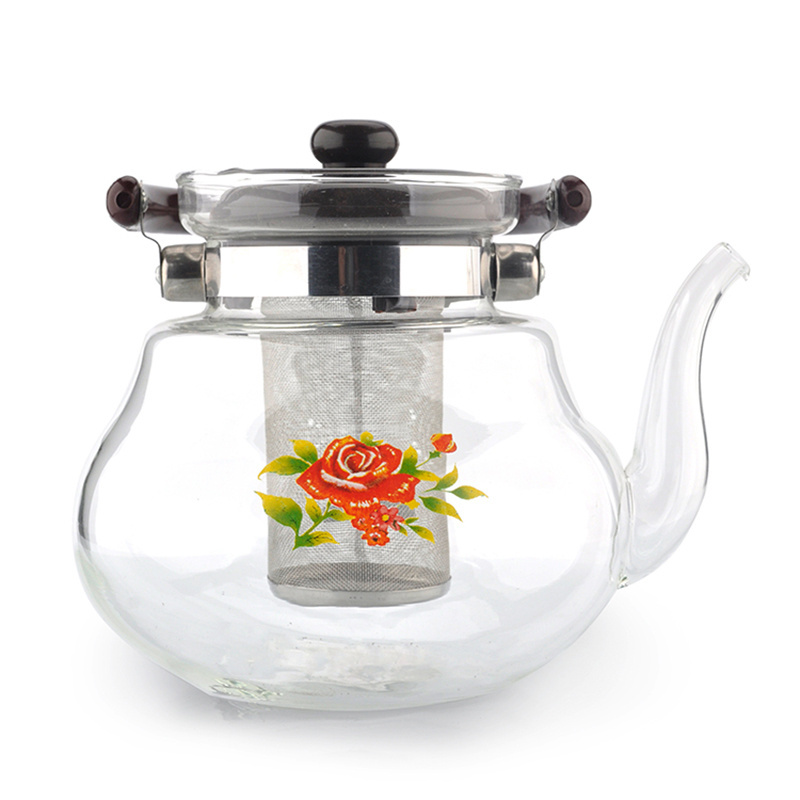 Classic Product Bososilicate Glass Teapot Office Tea Pot With Filter