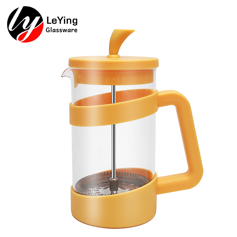 Hot Sale Light Color 600Ml Premium French Press Coffee Pot And Milk Frother Set Coffee Press Glass Carafe