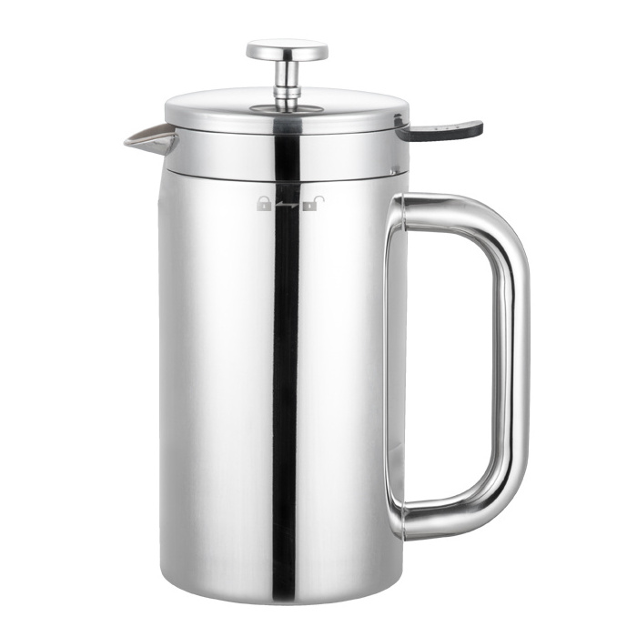 Cafetera Italiana 800Ml Double Wall Stainless Steel  French Press Coffee Percolator Maker Pot 1000Ml