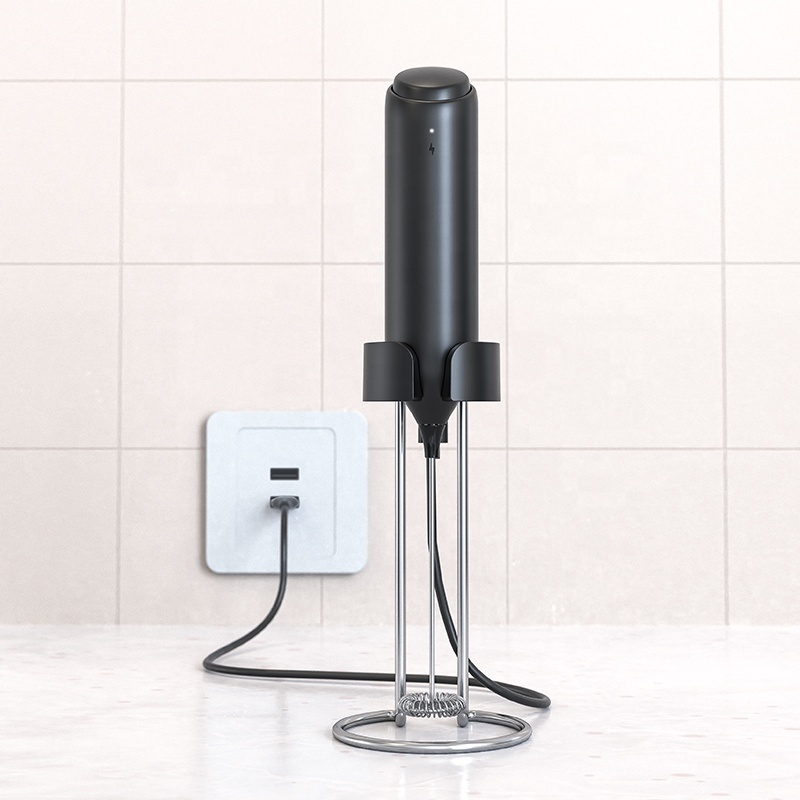 Automatic Wall Mounted Stand Electric Stirrer Rechargeable Milk Frother Handheld for Coffee