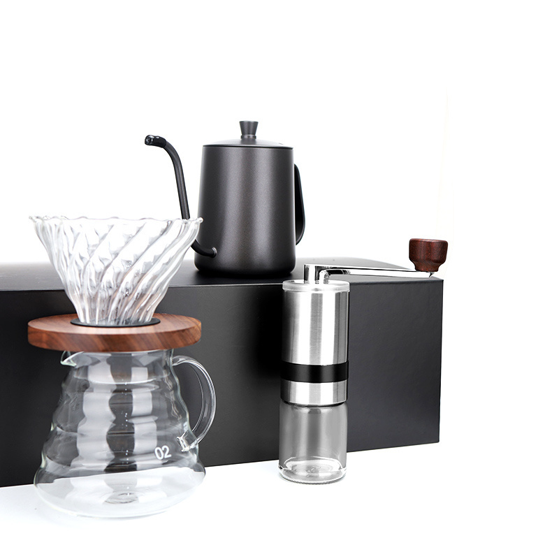 Modern Dripper Hand Kettle Manual Coffee Grinder Pour Over Coffee Maker Gift Set With Timer Scale