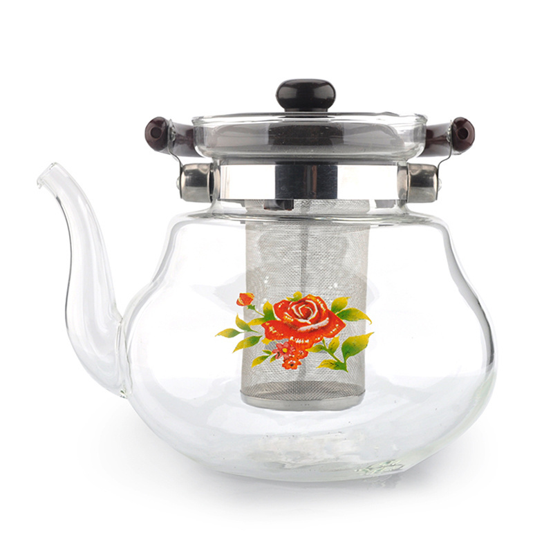 Classic Product Bososilicate Glass Teapot Office Tea Pot With Filter