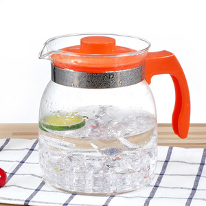 Factory Price Water Jug Hot Cold Fruit Carafe Tea Pitcher High Borosilicate Kettle Large Capacity 1500ML  Glass Teapot