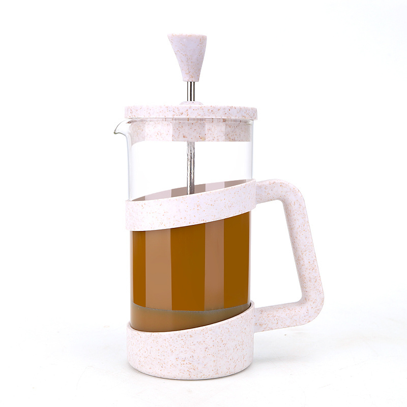 Hot Sale Light Color 600Ml Premium French Press Coffee Pot And Milk Frother Set Coffee Press Glass Carafe