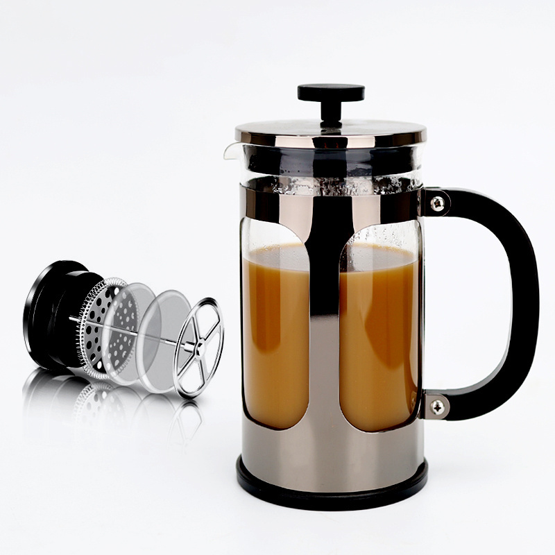 Cold Brew Heat Resistant Thickened Borosilicate Coffee Pot Travel Gifts Large Copper 304 Stainless Steel Coffee French Press