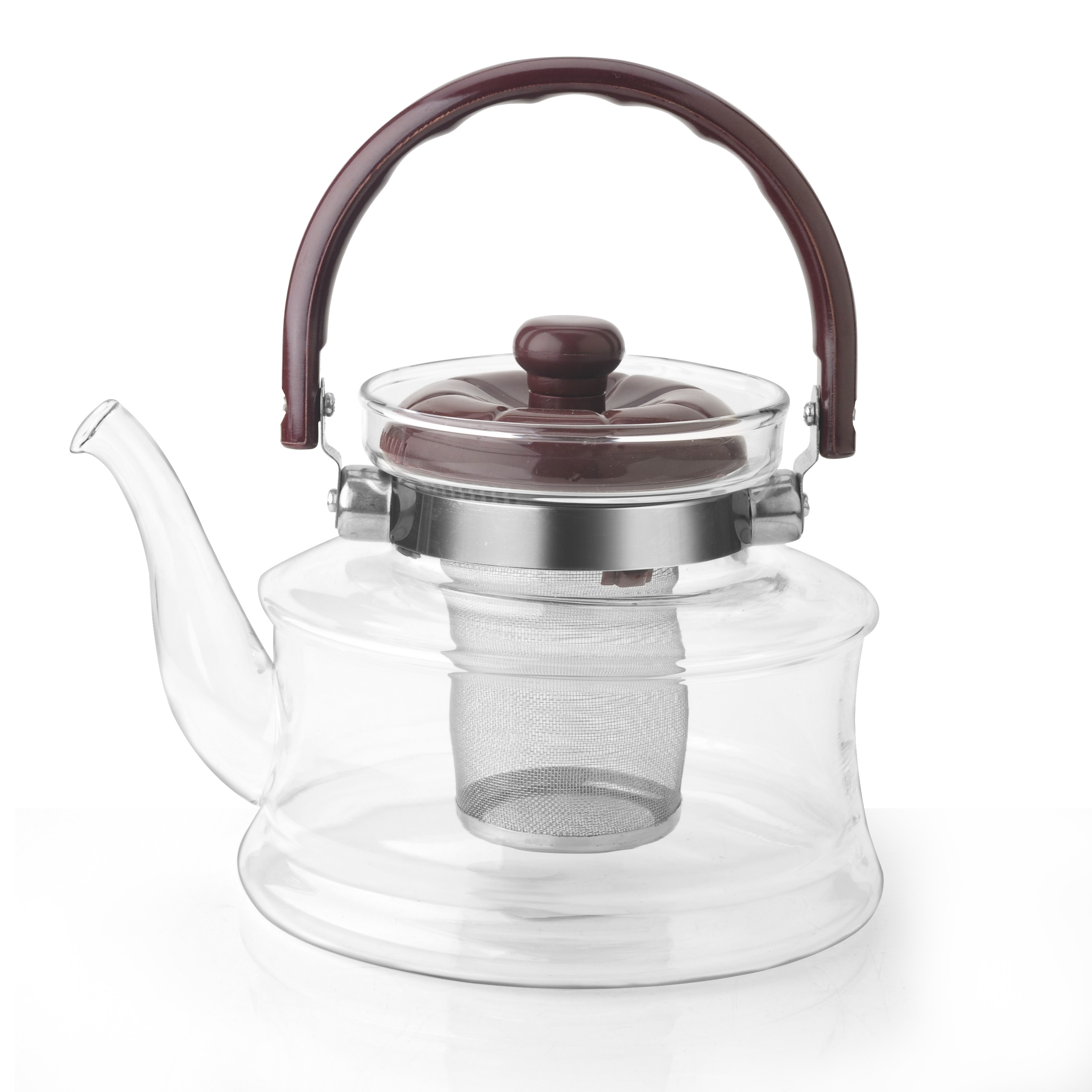 Classic Sample Free Heat Resistant Loop-handled Glass Teapot With Stainless Steel Infuser