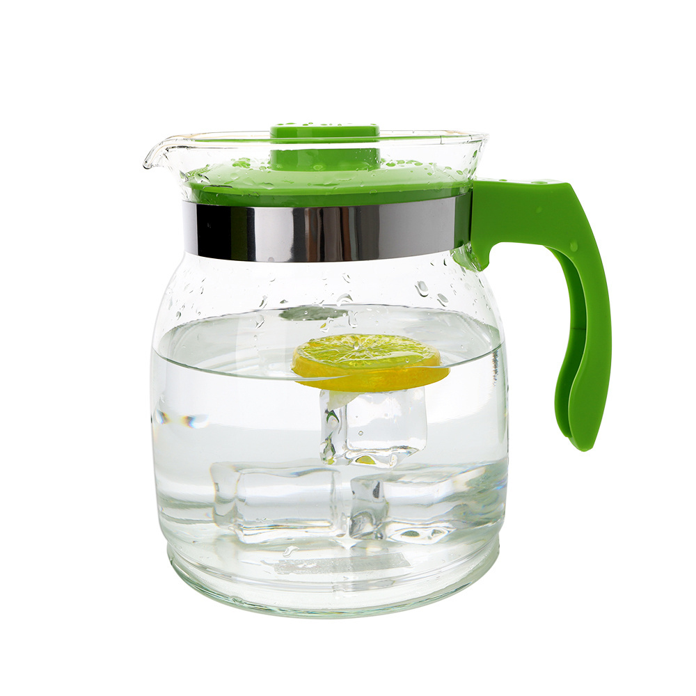 Factory Price Water Jug Hot Cold Fruit Carafe Tea Pitcher High Borosilicate Kettle Large Capacity 1500ML  Glass Teapot