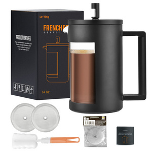 Coffee Tea Sets 350ml 600ml 800ml French Press Plastic Black Heat-resistant Borosilicate Glass French Press Coffee Maker