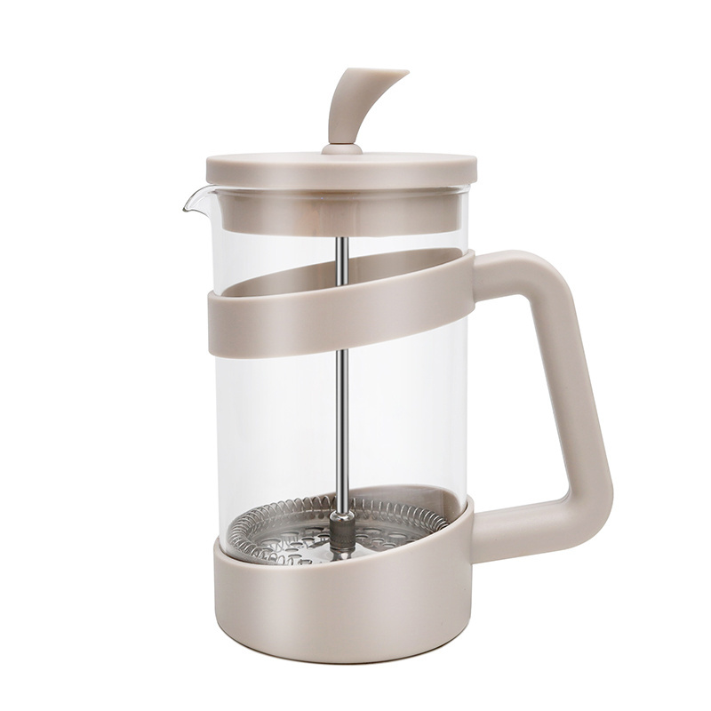 New Product Orange Color Small Camping French Coffee Press Heat-Resisting Glass 350 Ml 600 Ml Frothed Milk Press