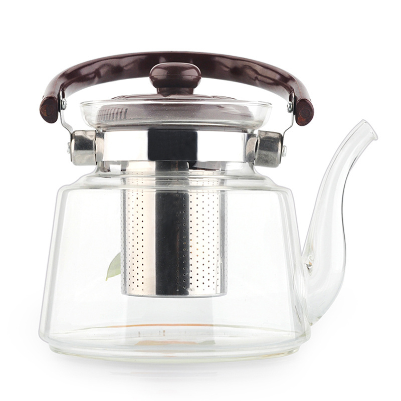 800ML Glass Teapot with Removable Infuser Stovetop Safe Tea Gooseneck Kettle Girder pot