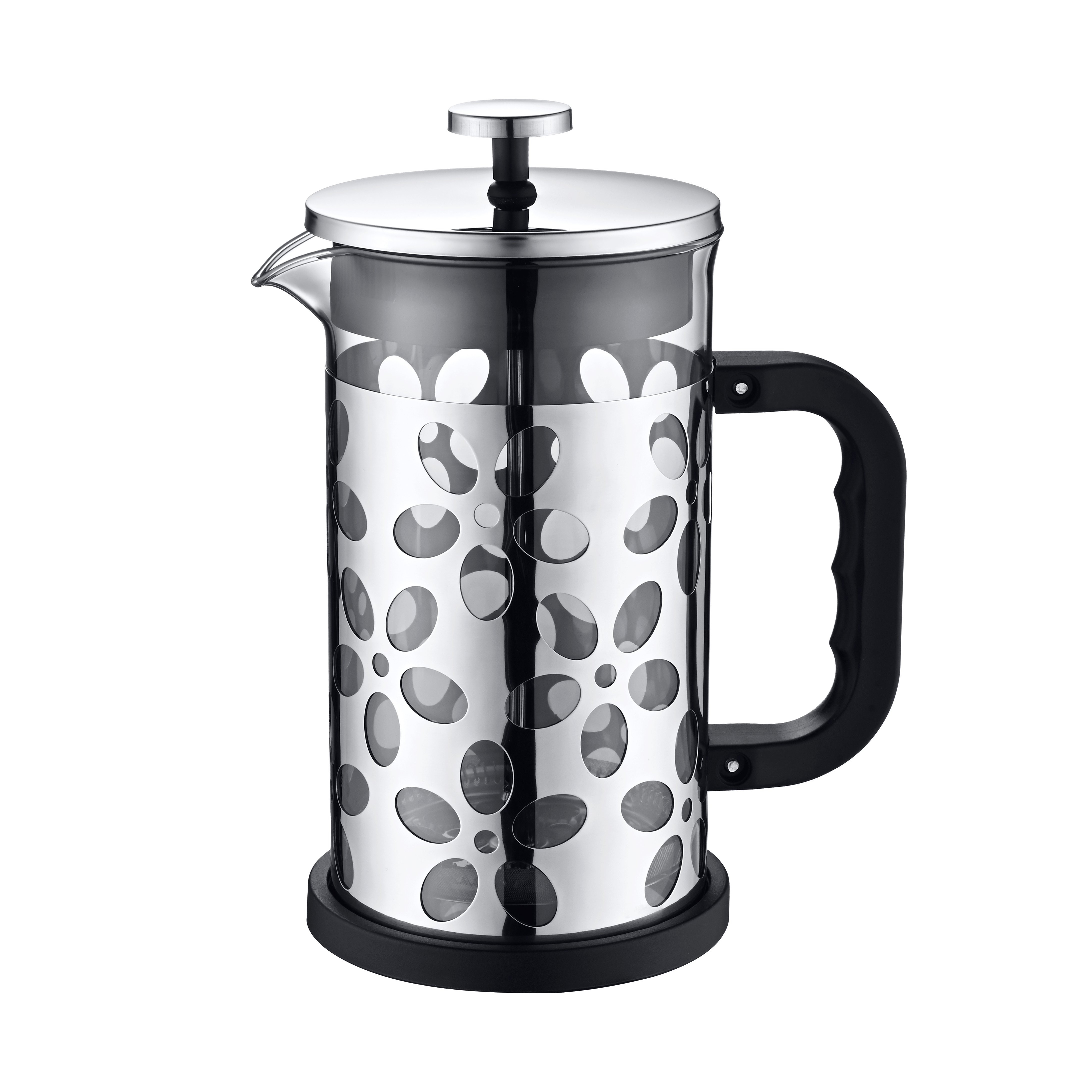 Luxury Unique Design Tinged Glass French Press Portable Heat resistant Glass Coffee Tea Maker 600ML Stainless Steel Plunger