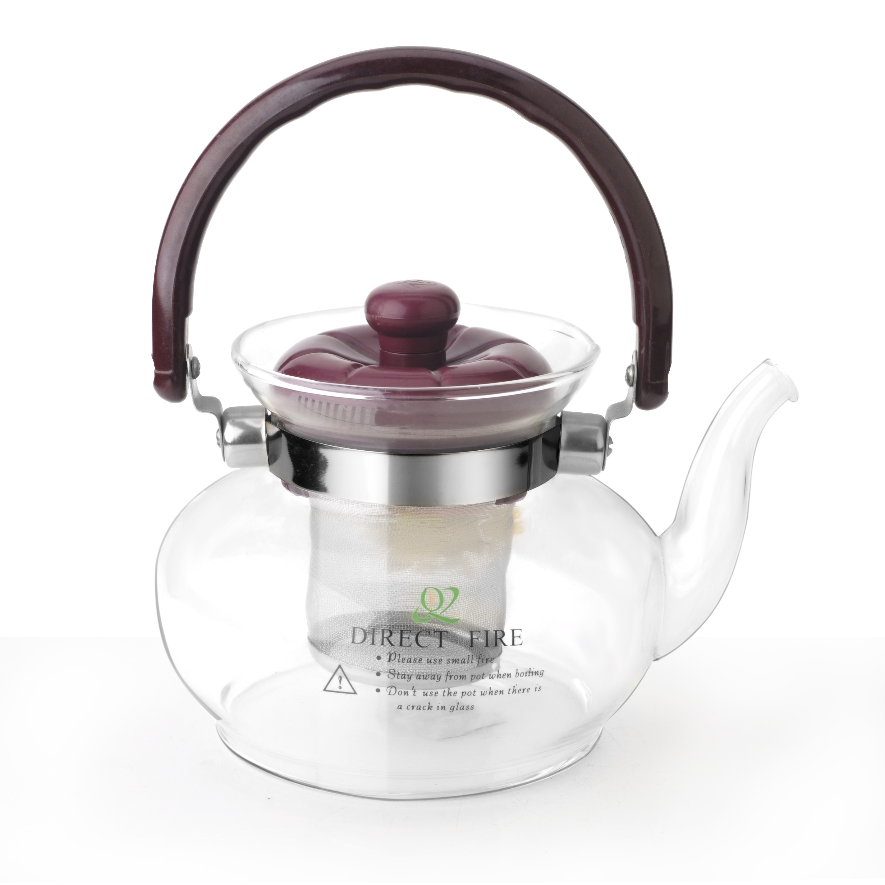 Classic Sample Free Heat Resistant Loop-handled Glass Teapot With Stainless Steel Infuser