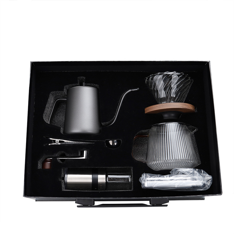 Modern Dripper Hand Kettle Manual Coffee Grinder Pour Over Coffee Maker Gift Set With Timer Scale