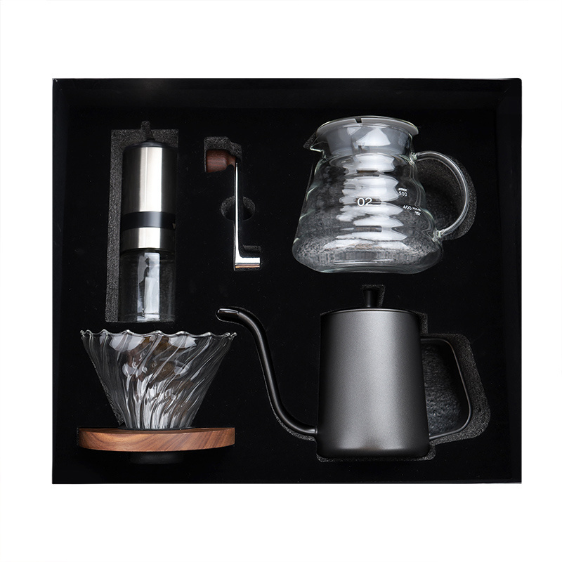 Modern Dripper Hand Kettle Manual Coffee Grinder Pour Over Coffee Maker Gift Set With Timer Scale