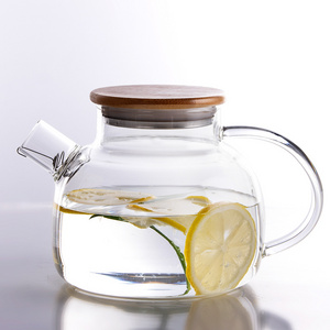 Gift Set Transparent Custom Heat Resistant Insulated Tea Pot Glass Teapot With Tea Strainer