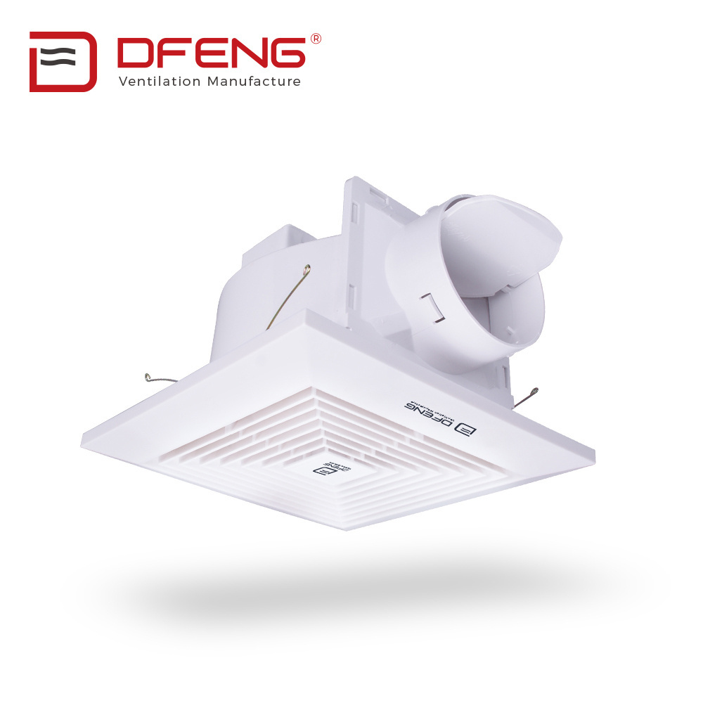 DEFENG oem AC motor 110V~240 50/60hz 300 CFM ventilador for caravan roof square ceiling mounted ventilation exhaust fan