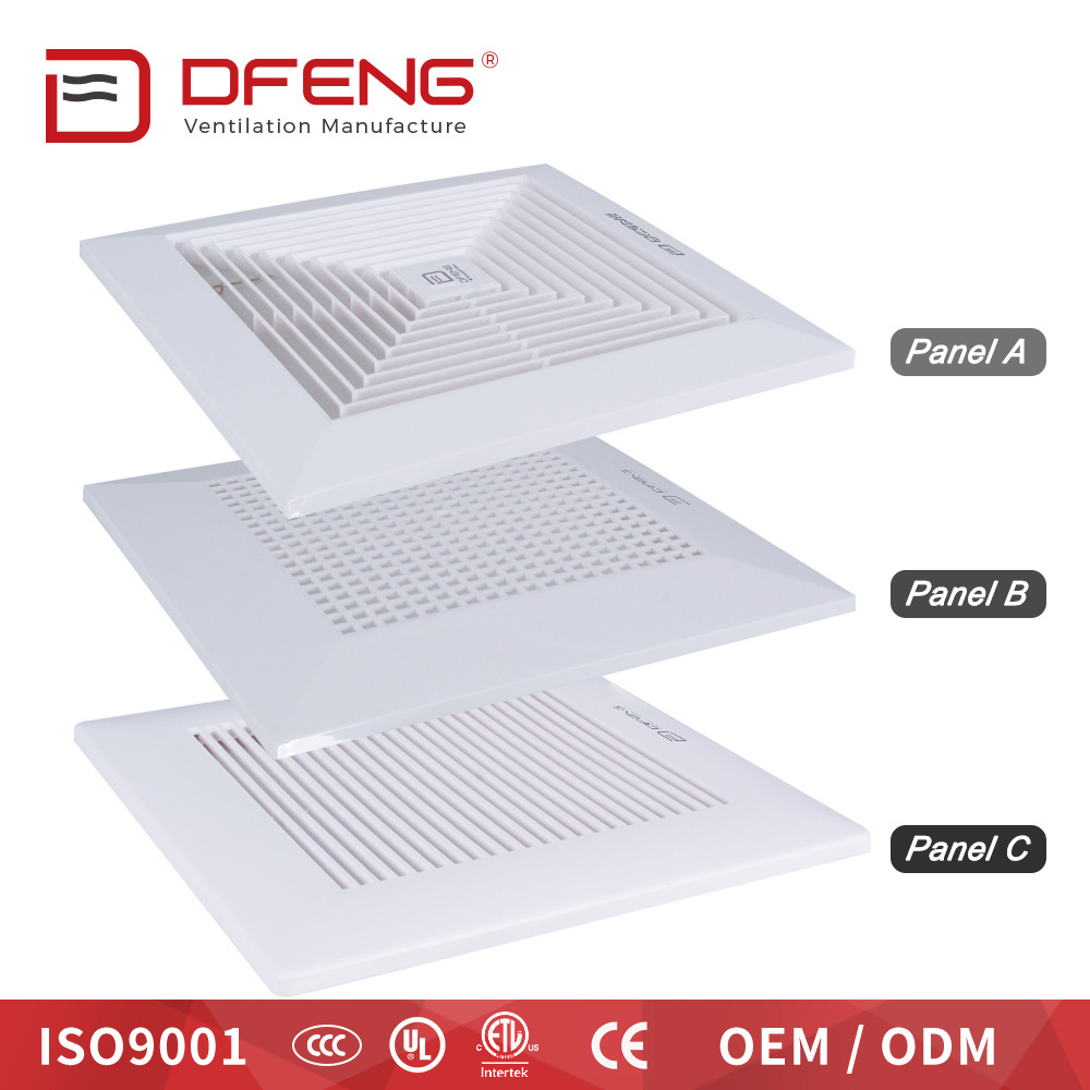 DEFENG oem AC motor 110V~240 50/60hz 300 CFM ventilador for caravan roof square ceiling mounted ventilation exhaust fan