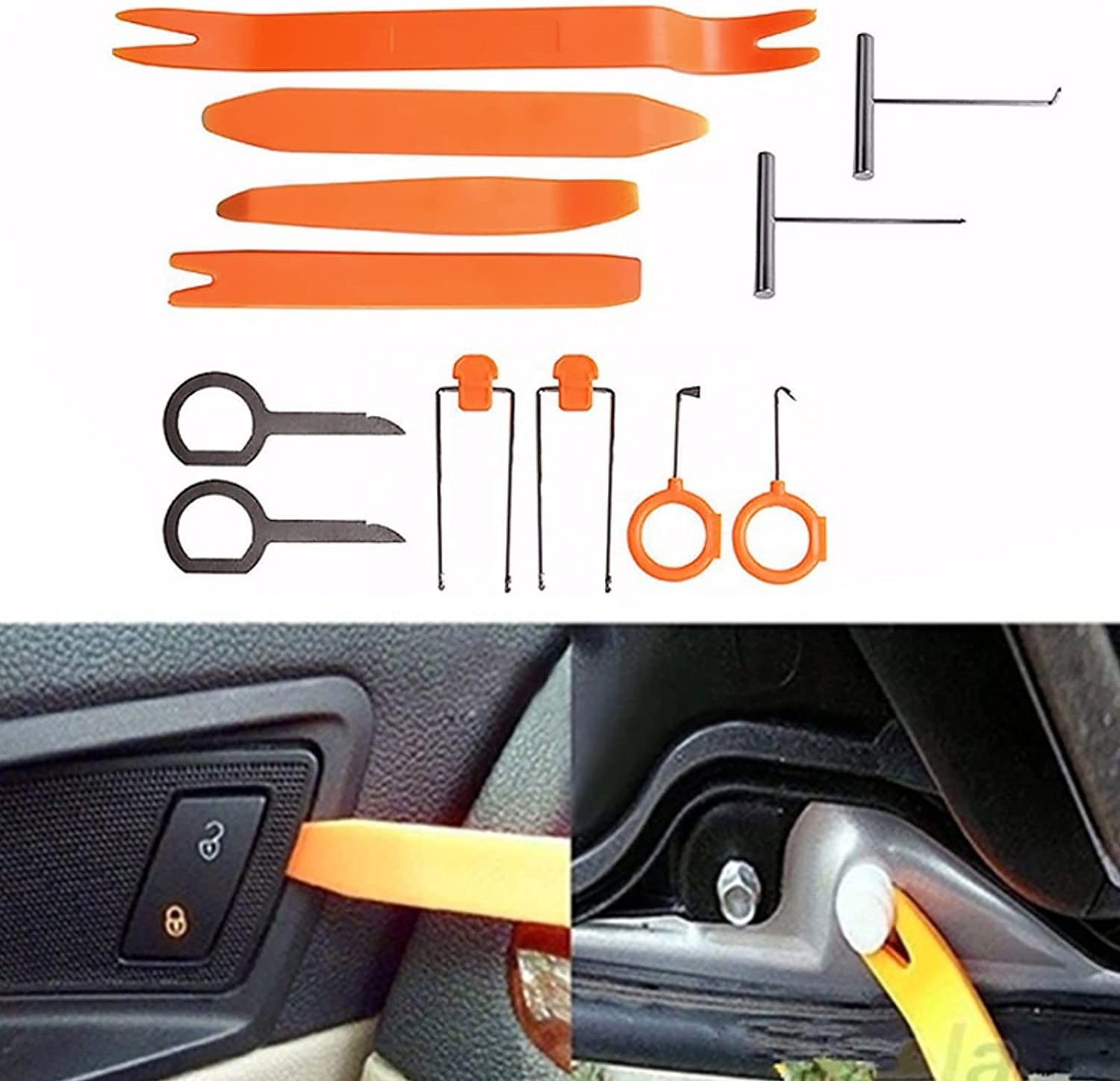 22Pcs Slim Auto Emergency Kit Tool Car Professional Automotive Long Reach Grabber Air Wedge Bag Pump Non Marring Essential Tools