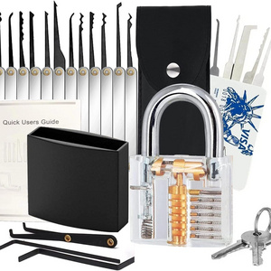 Locksmith Lock Pick Set With Keyed Padlock for Gate Fence Hasp Cabinet Toolbox Picking School Gym