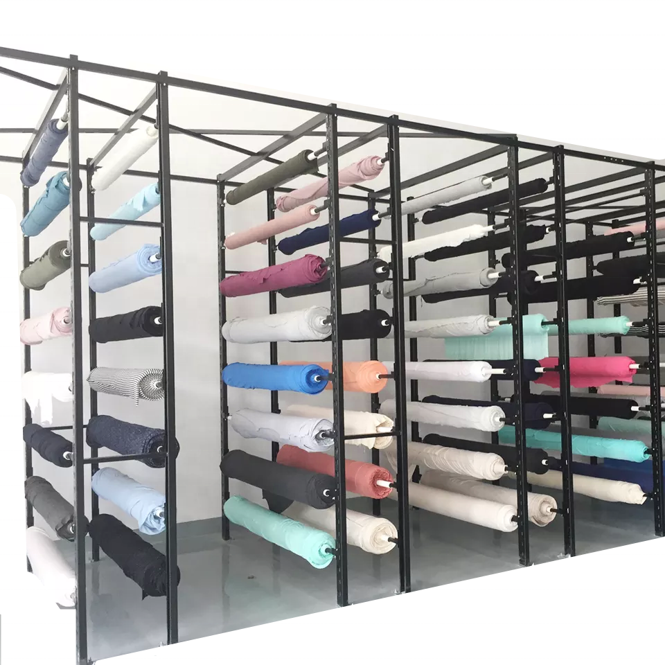 Exhibition Hall Textile Fabric Roll Metal Display Stand Store Retail Wrapping Paper Curtain Rug Carpet Display Rack