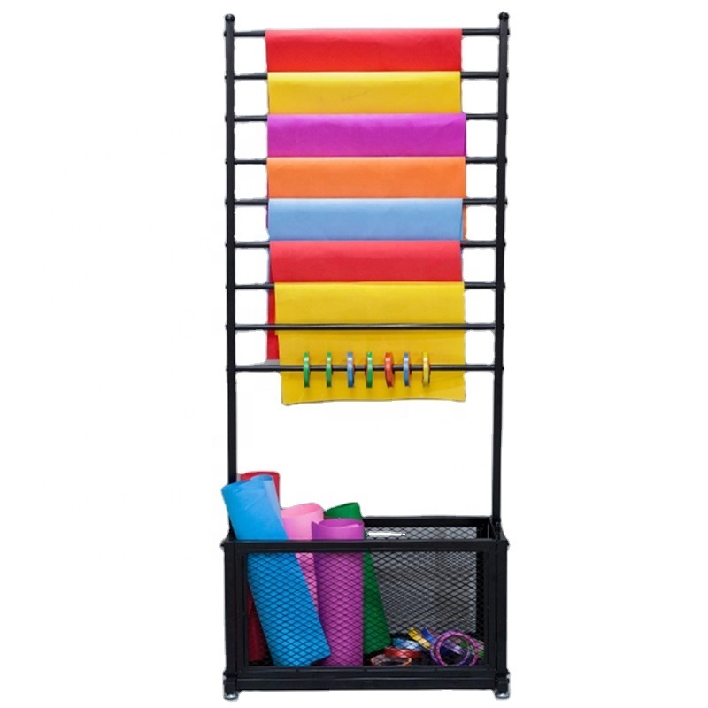 Multilayer Shop Yoga Mat Curtain Scarf Gift Ribbon Flower Wrapping Paper Metal Display Stand Storage Rack