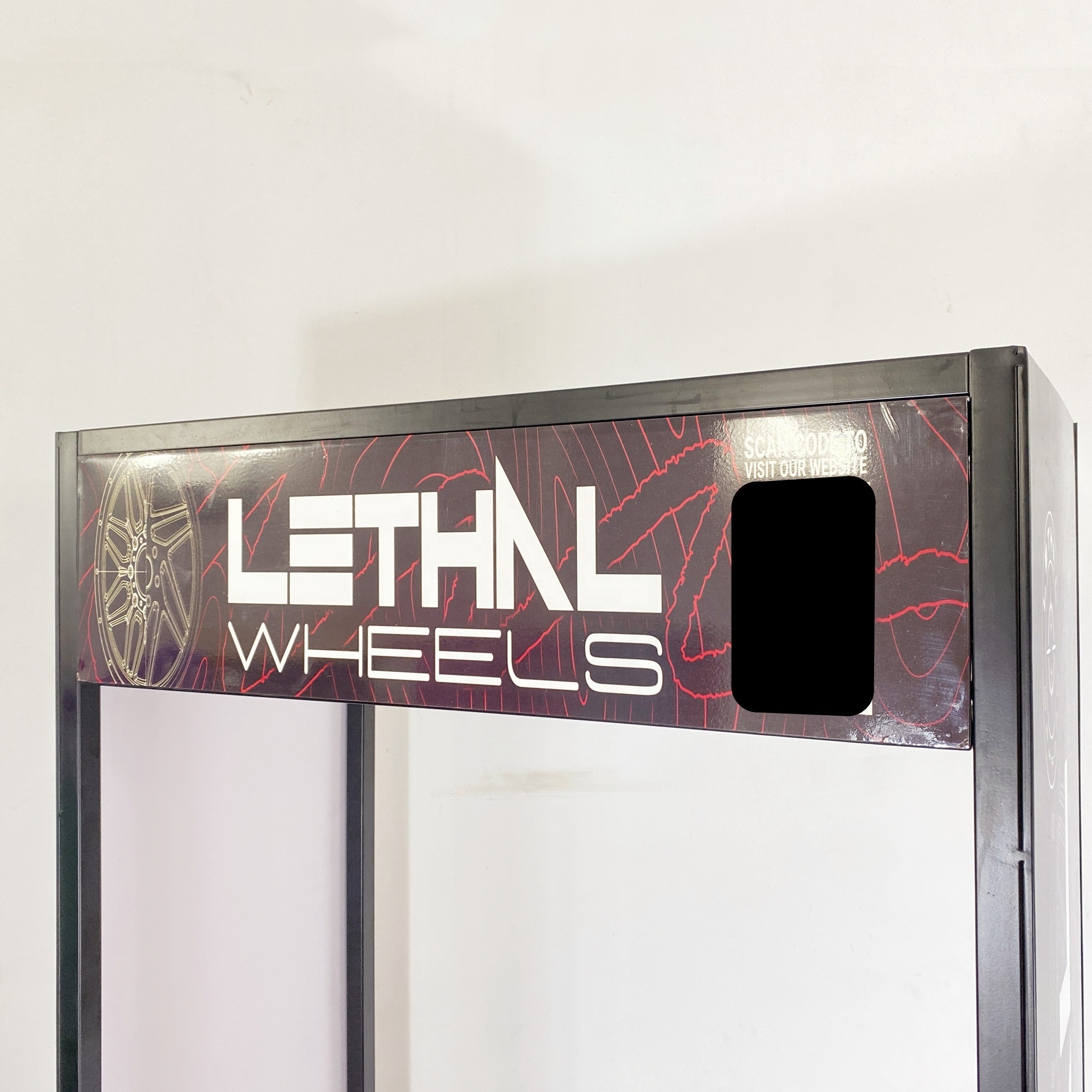 Custom Logo Showroom Passenger Car Wheels Rim Hub Tires Motorcycle Electric Bike Accessories Metal Display Rack Stand