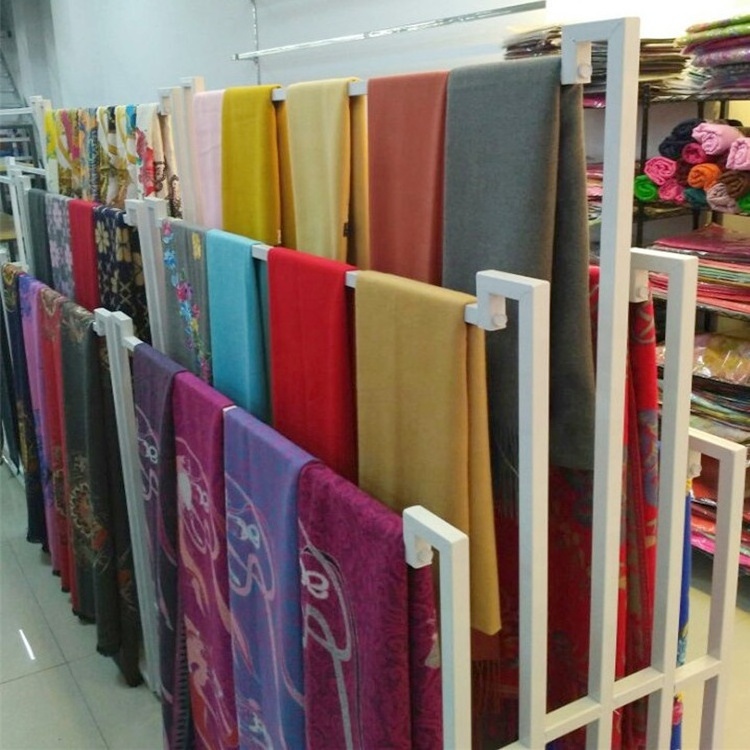 Clothing Store Retail Double Sided Rug Carpet Fabric Textile Scarf Hanger Shawls Pashmina Metal Display Stand Rack