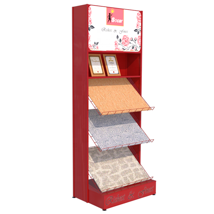 Custom Design Retail Store Living Room Carpets And Rugs Metal Display Rack Outdoor Floor Grass Carpet Display Stand