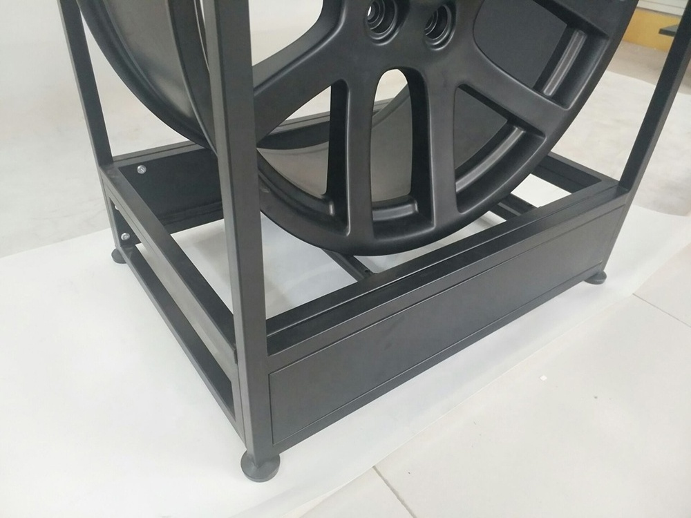 Custom Showroom 3 Layer Floor Standing Car Parts Alloy Wheel Hub Rims Sample Metal Display Rack Stand