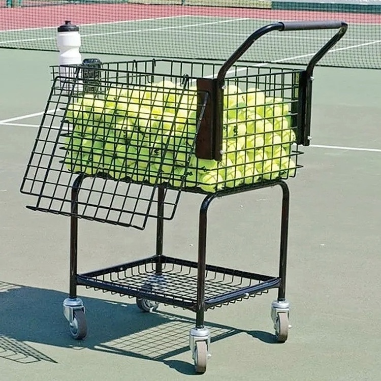 Custom Multipurpose Outdoor Sports Tennis Ball Collection Cart Supermarket Products Shopping Trolley Cart