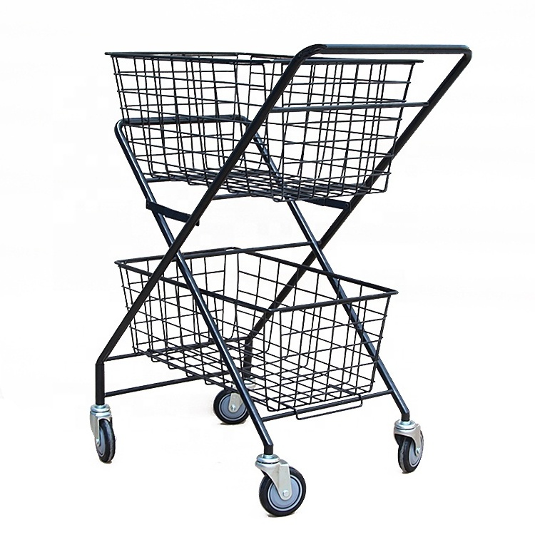 Custom Multipurpose Outdoor Sports Tennis Ball Collection Cart Supermarket Products Shopping Trolley Cart