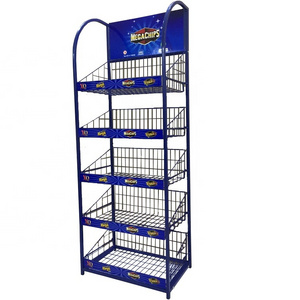 Supermarket Custom Design Snacks Candy Metal Wire Display Stand Shelf Food Potato Chips Display Rack