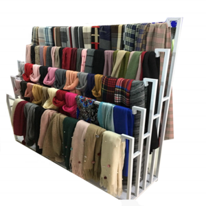 Clothing Store Retail Double Sided Rug Carpet Fabric Textile Scarf Hanger Shawls Pashmina Metal Display Stand Rack