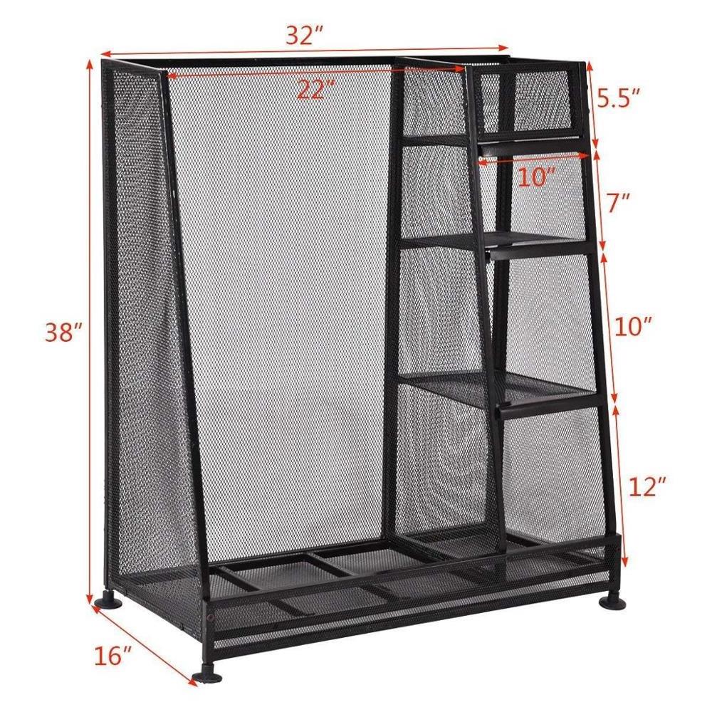 Screen Mesh Design Sporting Goods Store Golf Clubs Shoes Display Stand Golf Bags Organizer Storage Rack