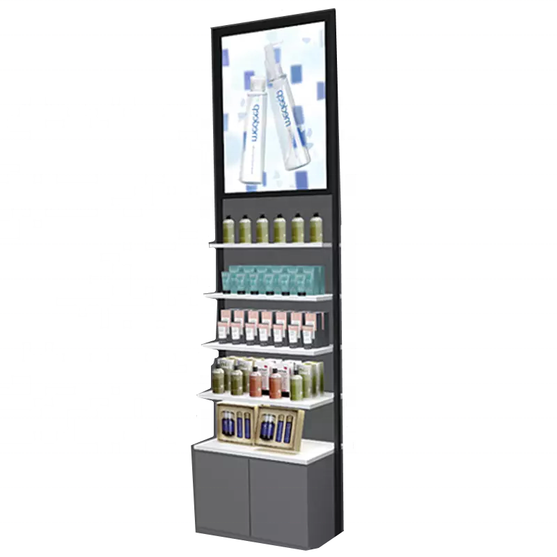 Custom Beauty Store Cosmetics Skin Care Product Lip Gloss Eye Shadow Makeup Tools Metal Display Stand Rack Cabinet