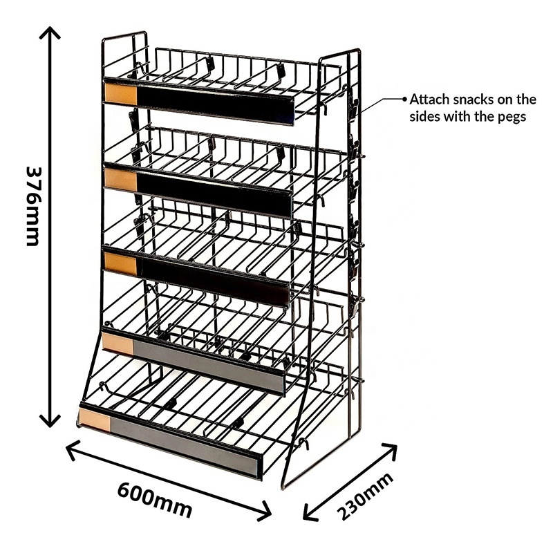 Store Desktop Perfume Nail Polish Snack Food Chocolate Gummy Candy Box Potato Chip Metal Wire Display Rack Stand