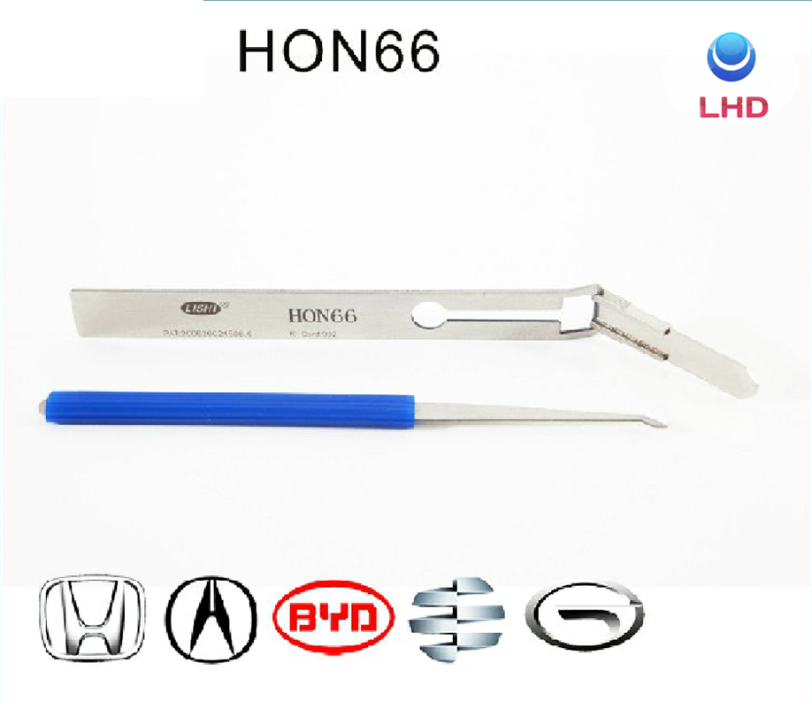 HON66 Lishi 2-in-1 Car Pick and Decoder Tool Auto Lock Pick Set for Locksmith Plastic Packing White Key Tool Perfect ABS LHD