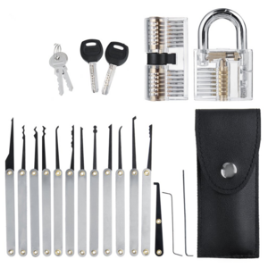 15 24PCS Lock Pick Set Unlocking Picking Set With 2 3 Transparent Practice Training Tool Key Lock Training Skill All-in-on Lock