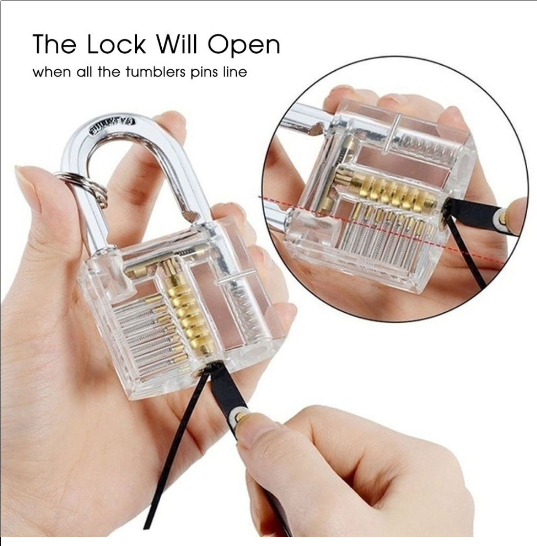 15 24PCS Lock Pick Set Unlocking Picking Set With 2 3 Transparent Practice Training Tool Key Lock Training Skill All-in-on Lock